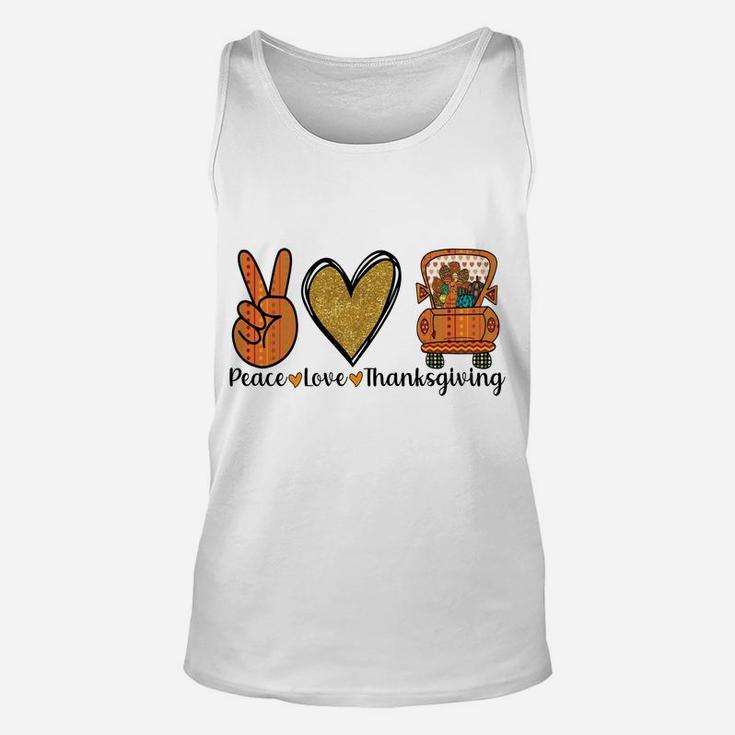 Cute Blessed Thanksgiving Costume, Peace Love Thanksgiving Unisex Tank Top