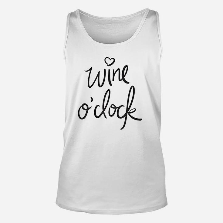 Cute Funny Wine Oclock Quote Great For Holiday Gift Unisex Tank Top