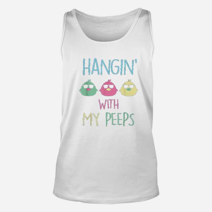 Cute Hanging With My Peeps Happy Easter Unisex Tank Top
