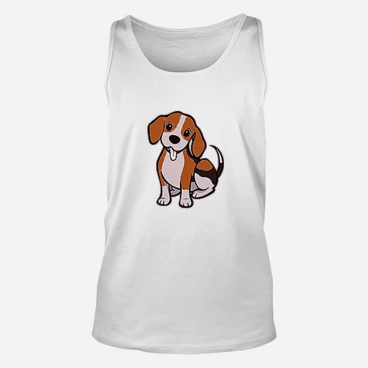 Cute Little Puppy Dog Love With Tongue Out Unisex Tank Top