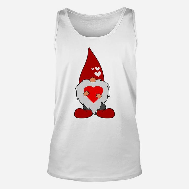 Cute Valentines Day Holiday Gnome With Love Heart Gift Unisex Tank Top