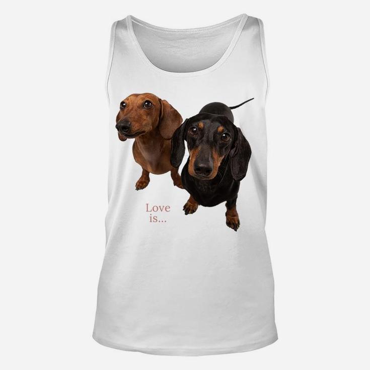 Dachshund Shirt Weiner Dog Mom Dad Love Doxie Puppy Cute Tee Sweatshirt Unisex Tank Top