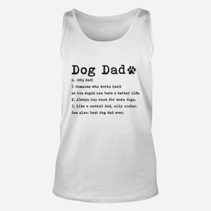 Dog Dad Definition Funny Fathers Day Pet Puppy Animal Lover Graphic Unisex Tank Top