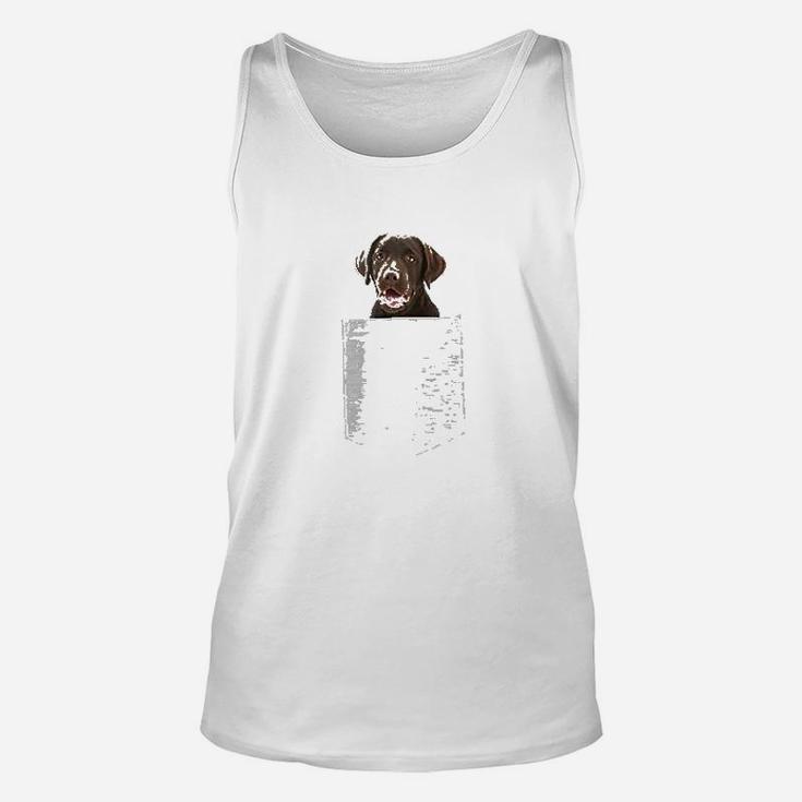 Dog In Your Pocket Chocolate Lab Unisex Tank Top