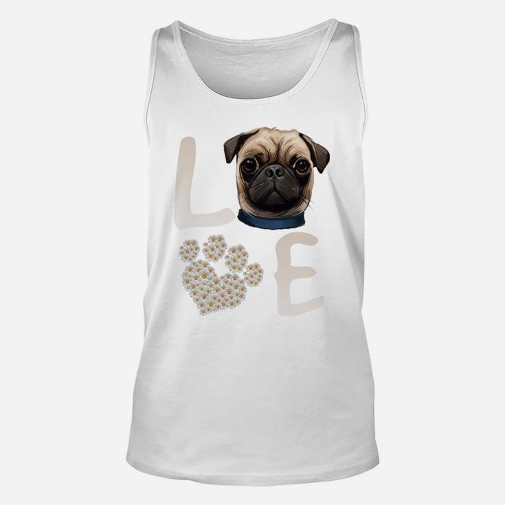 Dogs 365 Love Pug Dog Paw Pet Rescue Unisex Tank Top