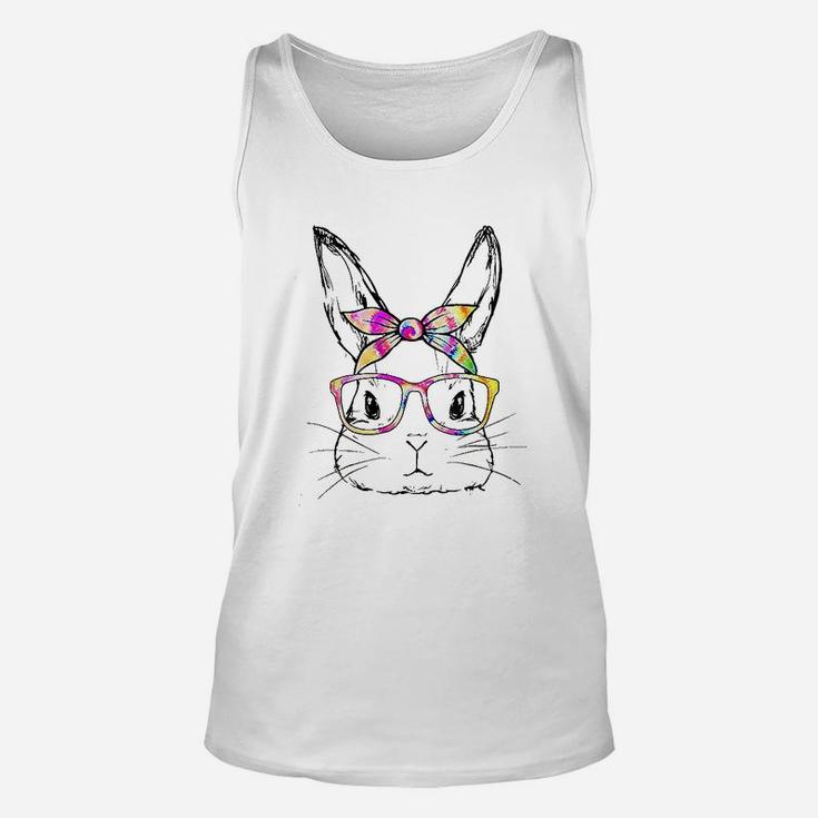 Dy Cute Bunny Face Tie Dye Glasses Easter Day Unisex Tank Top
