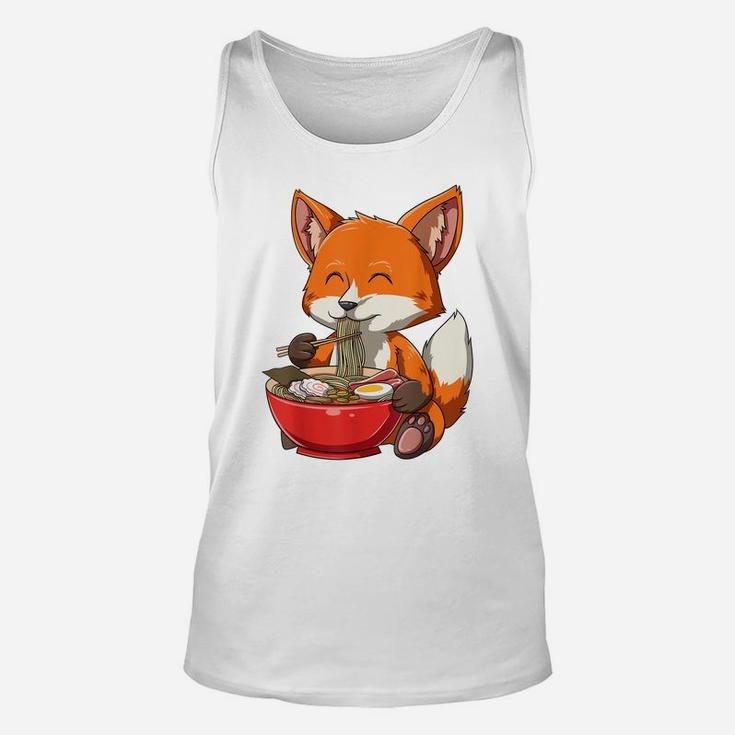 Fox Eating Ramen Ramen Noodle Lovers Fox Themed Gift Unisex Tank Top