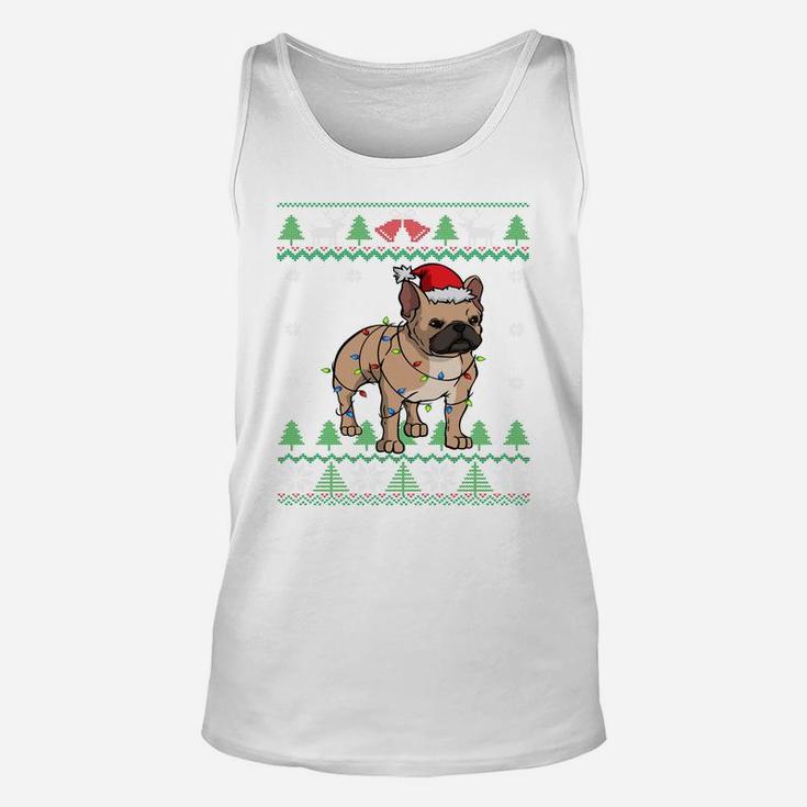 Frenchie Santa Claus | Cute French Bulldog Ugly Christmas Sweatshirt Unisex Tank Top