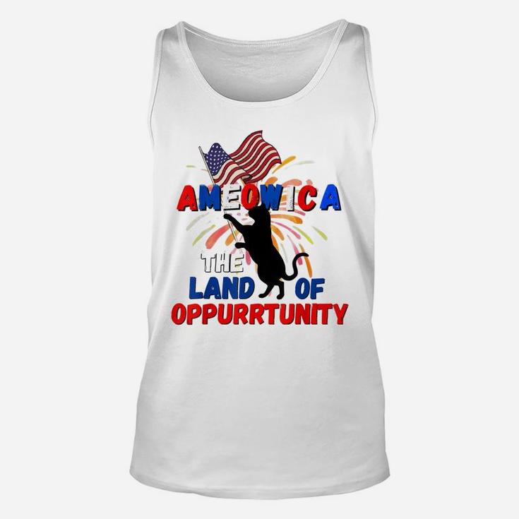 Funny 4Th Of July Ameowica The Land Of Opportunity Kitties Unisex Tank Top