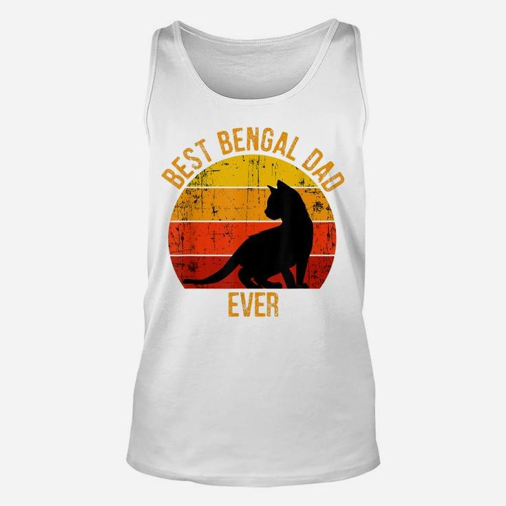 Funny Best Cat Dad Ever  Vintage Retro Bengal Gift Unisex Tank Top