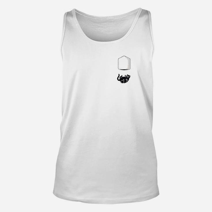 Funny Black Cat In Pocket And Falls Cat Unisex Tank Top
