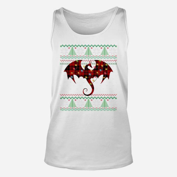 Funny Dragon Ugly Sweater Christmas Animals Lights Xmas Gift Sweatshirt Unisex Tank Top