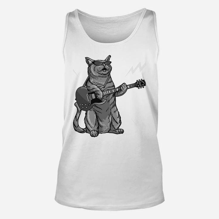 Funny My Cat Listens To Metal Gift For Music Kitten Lovers Unisex Tank Top