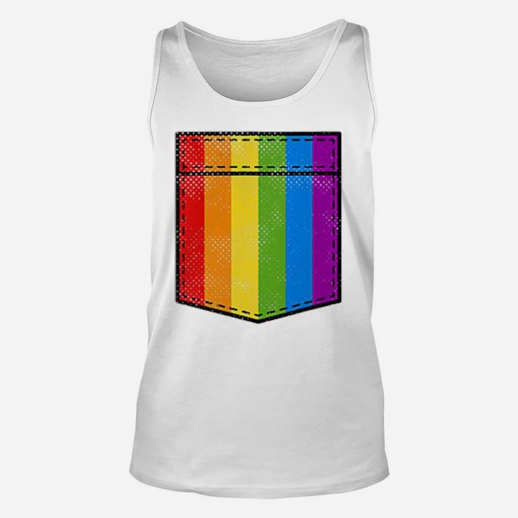 Gay Pride Rainbow Pocket T Shirt Lgbt Pride Gift Unisex Tank Top