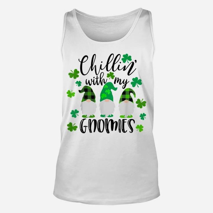 Gnome T Shirt Chillin With My Gnomies Womens St Patricks Day Unisex Tank Top