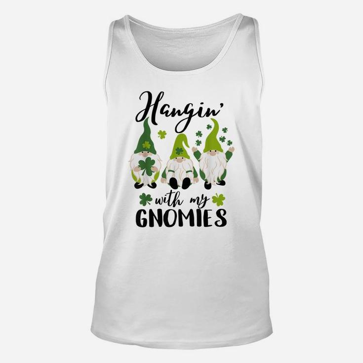 Gnome T Shirt Hangin With My Gnomies Womens St Patricks Day Unisex Tank Top