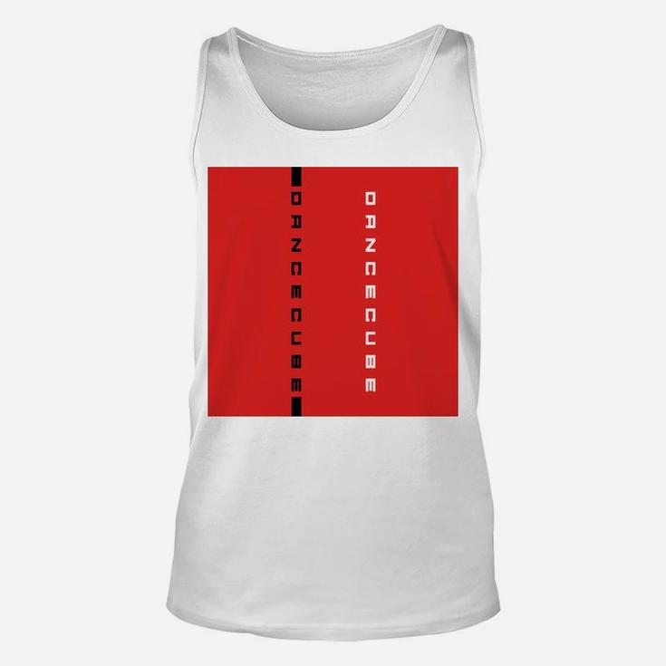 Herren Unisex TankTop DanceCube Design in Rot und Weiß, Grafikdruck