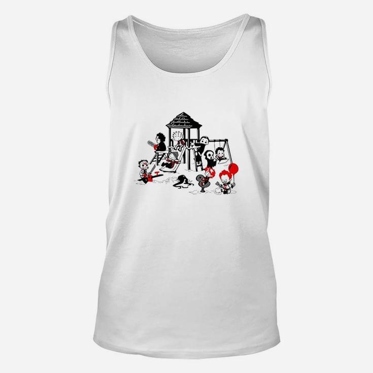 Horror Playground Children In Scary Movie Character Costumes Unisex Tank Top