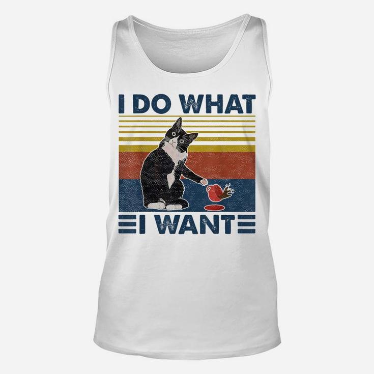 I Do What I Want Cat Vintage Funny Animal Kitty Lovers Tees Unisex Tank Top