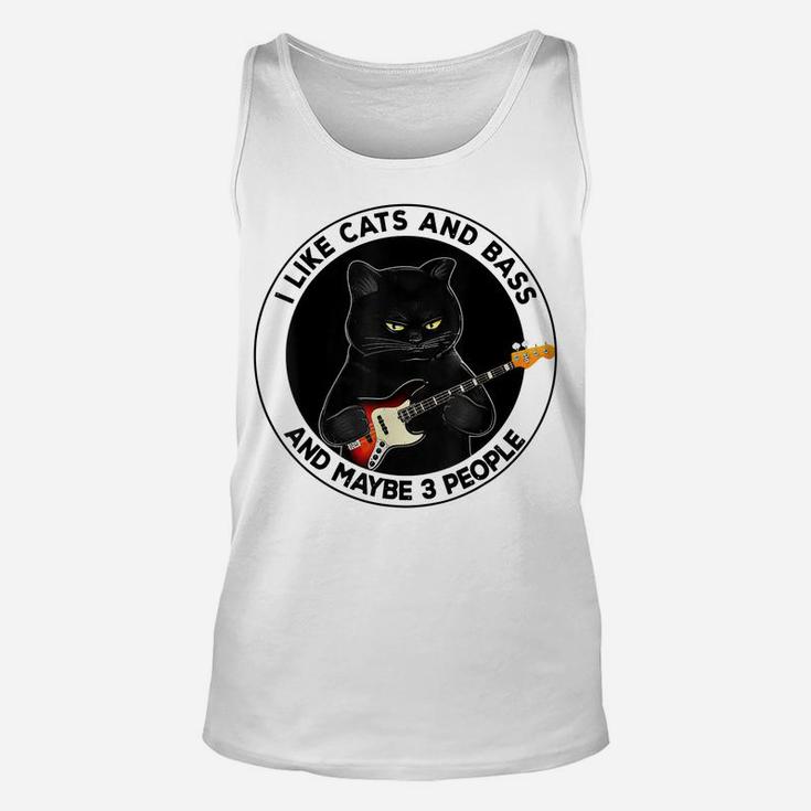 I Like Cats And Bass And Maybe 3 People Cat Guitar Lovers Unisex Tank Top