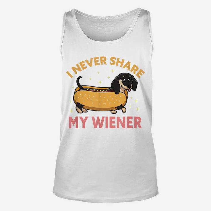 I Never Share My Weenie Mom Doxie Dad Dog Dachshund Lovers Unisex Tank Top