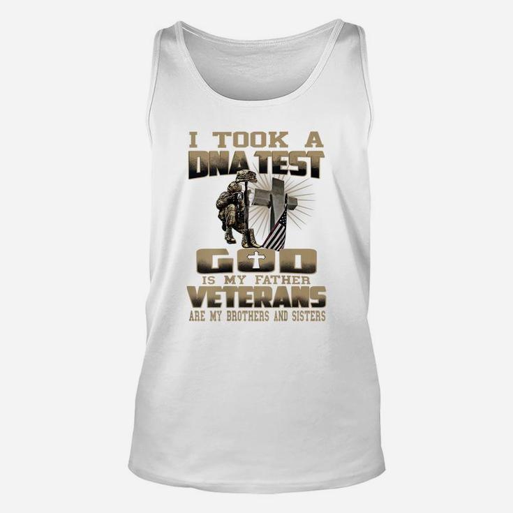 I Took A Dna Test God Is My Father Veteran Unisex Tank Top