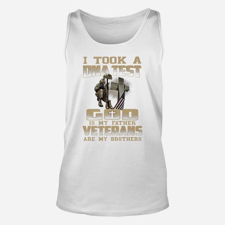 I Took A Dna Test God Is My Father Veterans Are My Brothers Unisex Tank Top