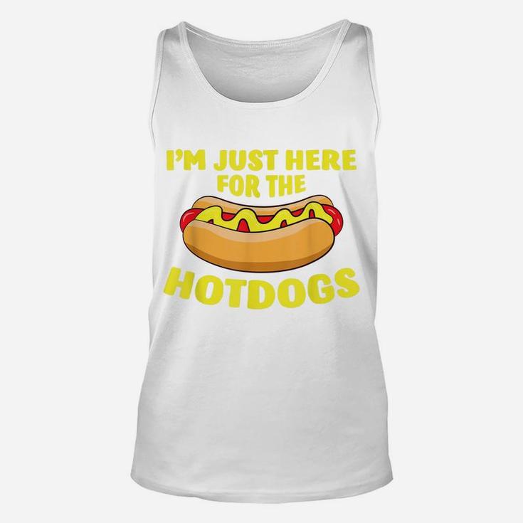 I'm Just Here For The Hotdogs Funny Hot Dog Unisex Tank Top