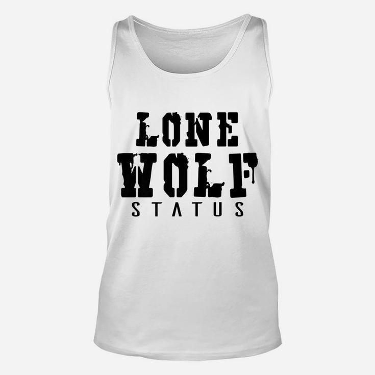 Introvert Funny Gift - Lone Wolf Status Unisex Tank Top