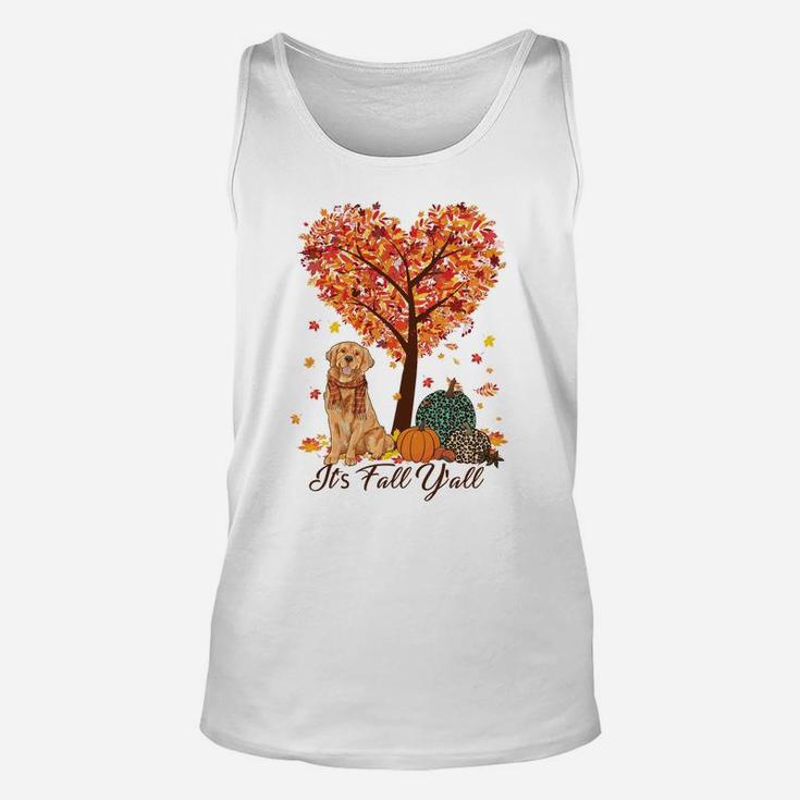 It's Fall Y'all Funny Golden Retriever -Autumn Dog Lover Sweatshirt Unisex Tank Top