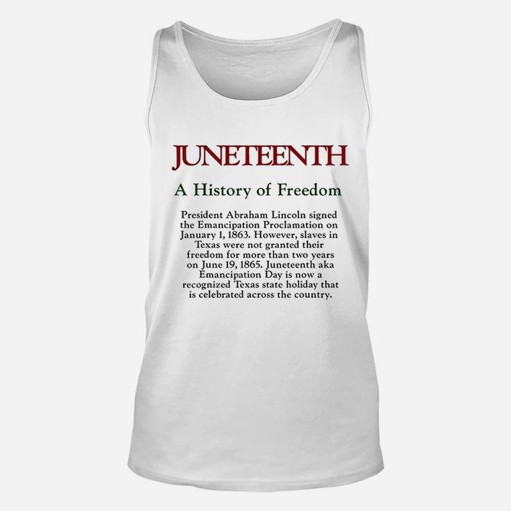 Juneteenth A History Of Freedom Unisex Tank Top