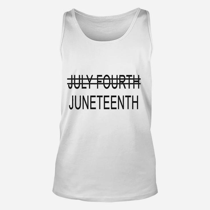 Juneteenth July Fourth Crossed Out Unisex Tank Top