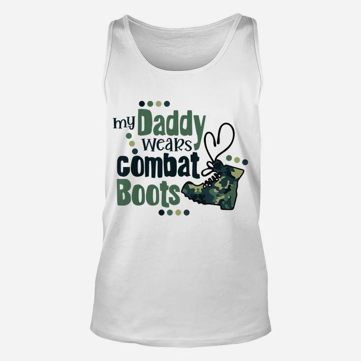 Kids My Daddy Wears Combat Boots Military Son Army Daughter Gift Unisex Tank Top