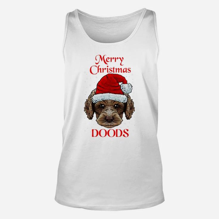 Labradoodle Merry Christmas Doods Santa Hat Doodle Dog Lover Sweatshirt Unisex Tank Top