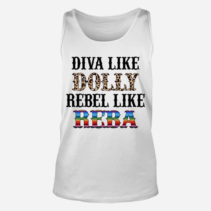 Leopard Diva Like Dolly Rebel Like Reba Sweatshirt Unisex Tank Top