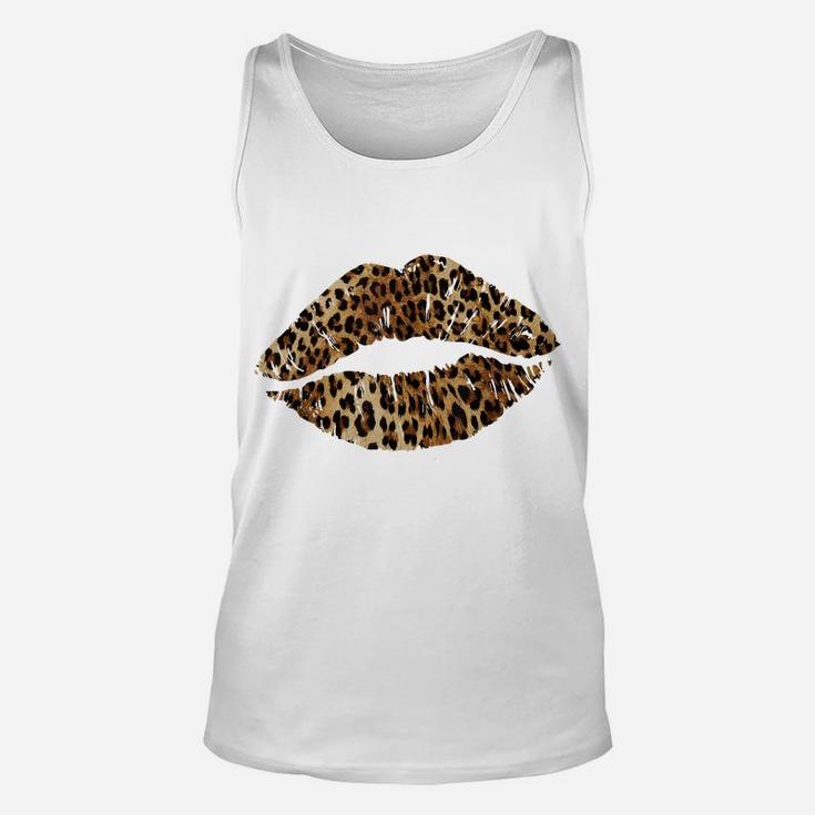 Leopard Lips Trendy Kiss Mouth Women Cheetah Animal Print Unisex Tank Top