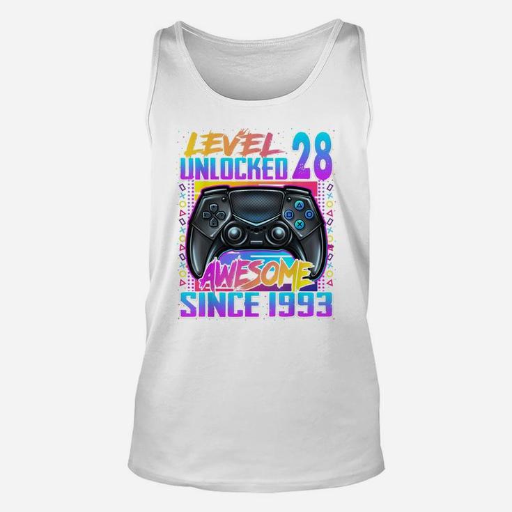 Level 28 Unlocked Awesome Since 1993 28Th Birthday Gaming Unisex Tank Top