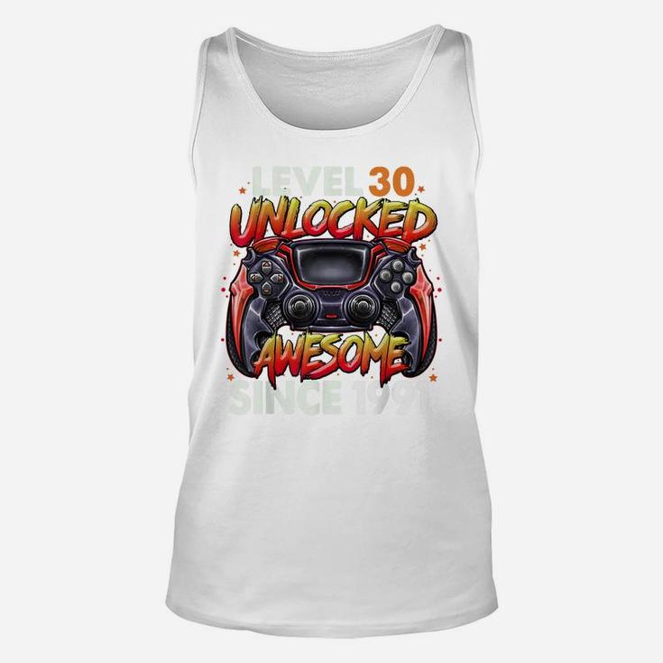 Level 30 Unlocked Awesome Since 1991 30Th Birthday Gaming Unisex Tank Top