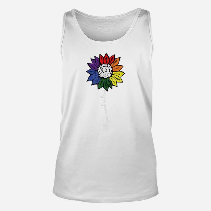 Love Sunflower Gay Pride Flower Rainbow Flag Lgbt-Q Ally Unisex Tank Top