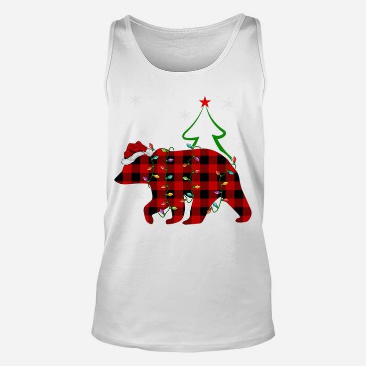 Matching Buffalo Plaid Christmas Sister In Law Bear Pajama Unisex Tank Top