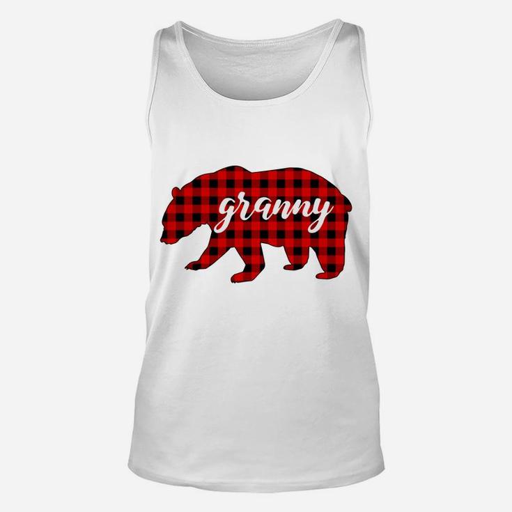 Matching Family Buffalo Plaid Granny Bear Red Lumberjack Unisex Tank Top
