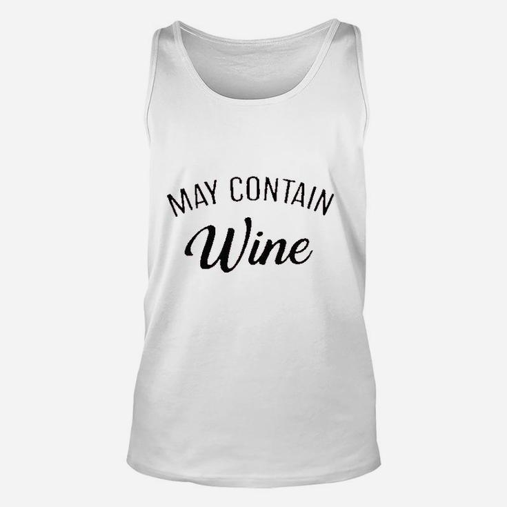 May Contain Wine Letter Print Unisex Tank Top