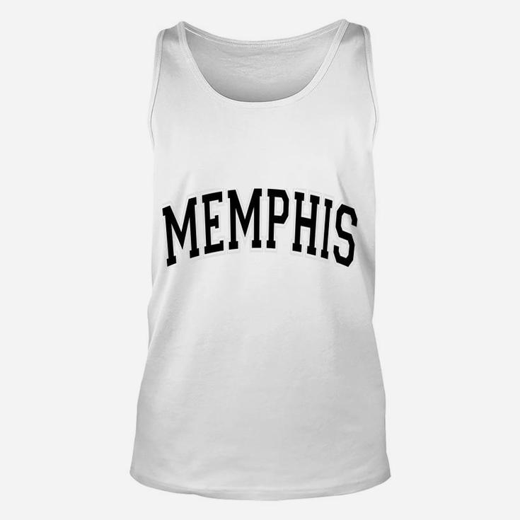 Memphis Varsity Style Blue With Black Text Unisex Tank Top