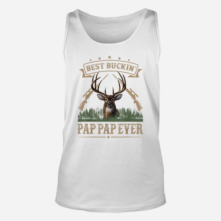 Mens Fathers Day Best Buckin' Pap Pap Ever Deer Hunting Bucking Unisex Tank Top