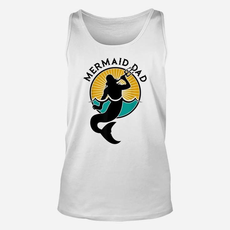 Mens Mermaid Dad Shirt Daddy Party Funny Cute Papa Father Tee Unisex Tank Top