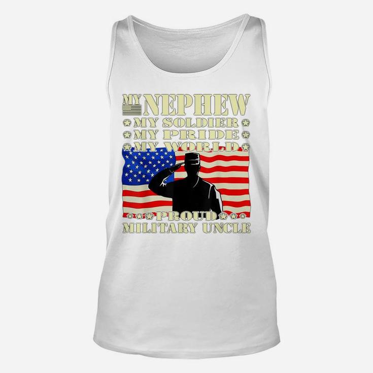 Mens My Nephew My Soldier Hero Proud Military Uncle Army Family Unisex Tank Top