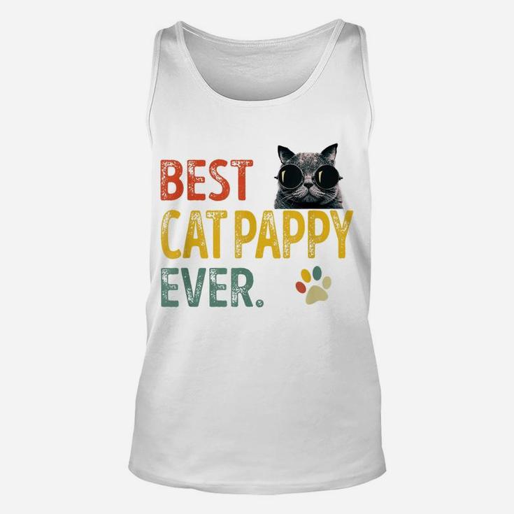 Mens Vintage Best Cat Pappy Ever Retro Cat Daddy Father Gift Unisex Tank Top