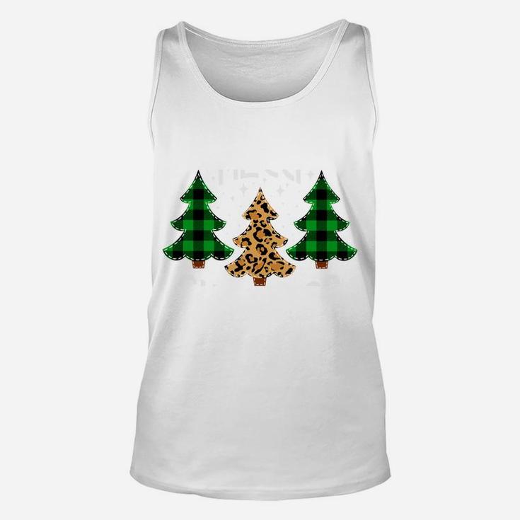 Merry Christmas Tee Leopard & Green Buffalo Plaid Xmas Tree Sweatshirt Unisex Tank Top