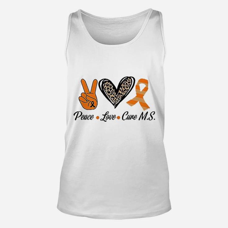 Multiple Sclerosis Awareness Peace Love Cure Unisex Tank Top