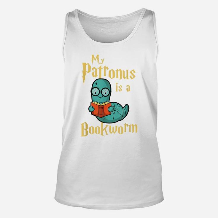 My Patronus Is A Bookworm - Funny Book Lover Gift & Reading Unisex Tank Top